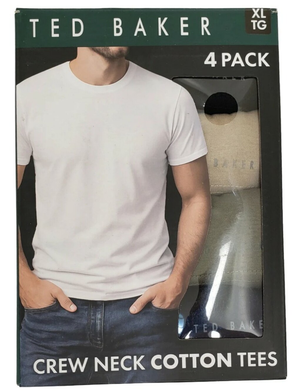 TED BAKER Tees Men Crew Neck Cotton Blend 4 Pack NWT